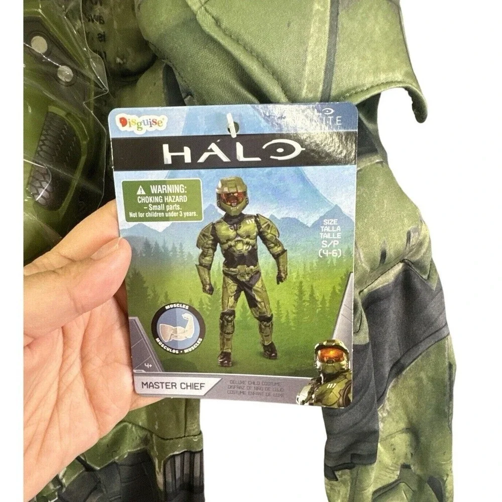 Halo Infinite Master Chief Kids Costume Size Small 4-6 Muscle Padded Jumpsuit